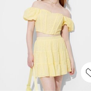 Women's Tiered Eyelet Mini Skirt - Wild
Fable™ Yellow new
